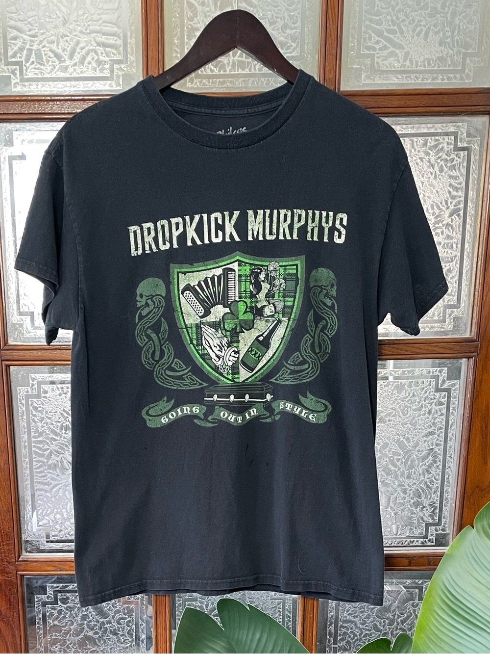 Dropkick Murphys Black Graphic Band Tee with Green Crest